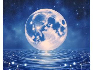 Mystical cover art for 'Celestial Tides', showing glowing constellations over a tranquil ocean.