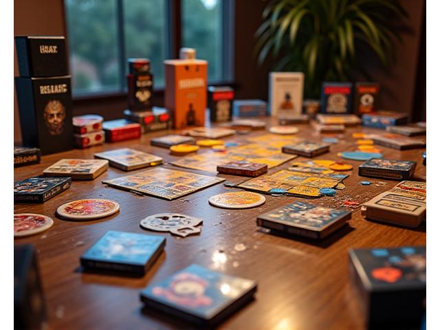 Staff picks graphic overlaid on a table full of diverse board games